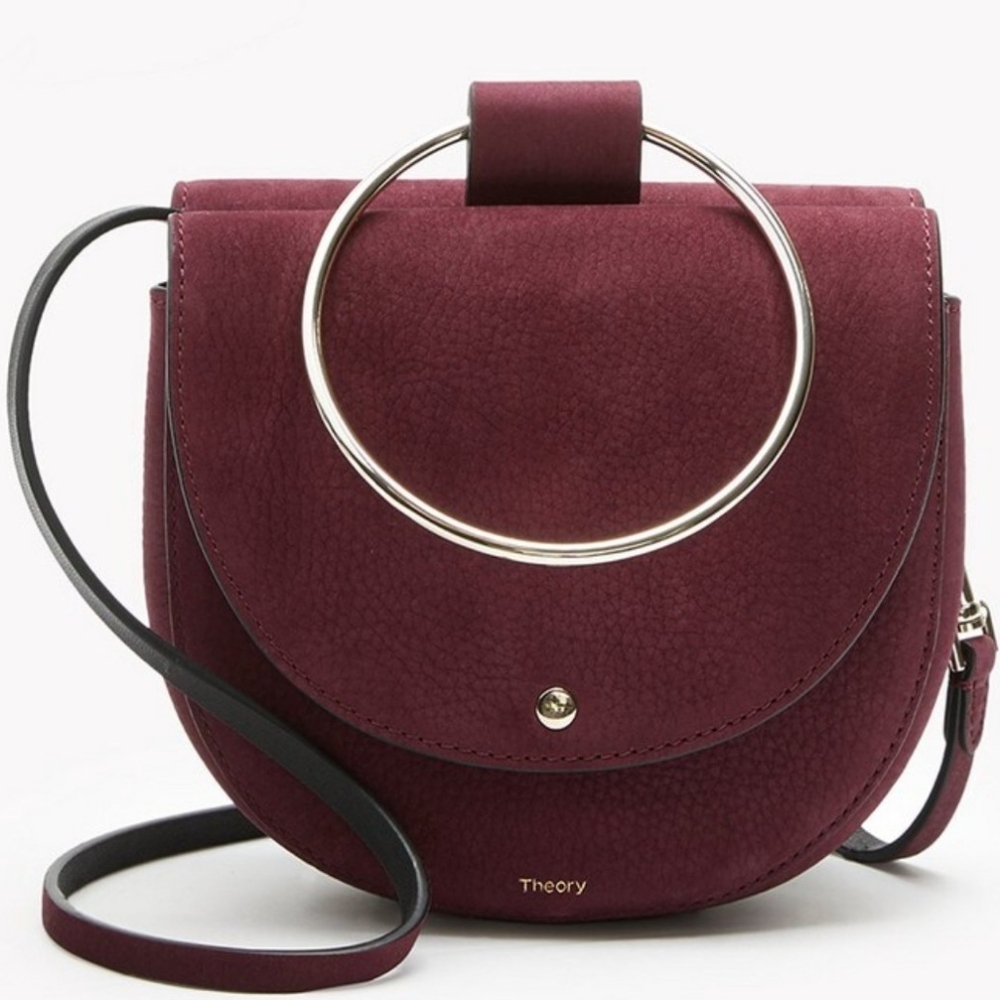 Theory Whitney Bag in Nubuck Leather Burgendy